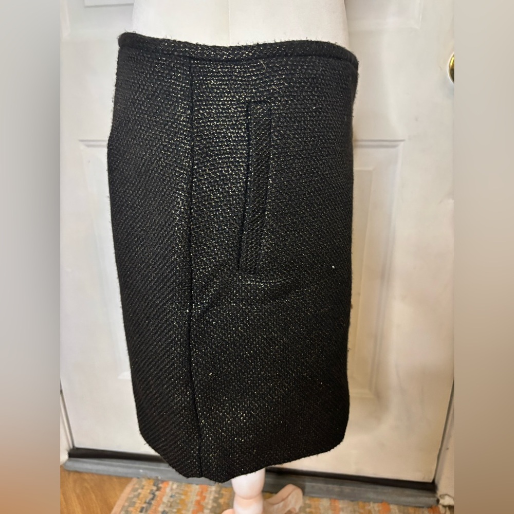 Banana republic factory nwt sz six Black gold woven Textured Skirt - Picture 9 of 10